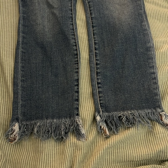 Sam Edelman The Stiletto high rise skinny crop jeans distressed frayed hem 27 - Picture 3 of 3